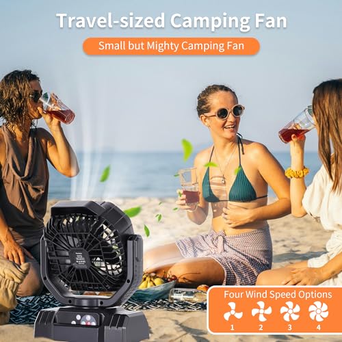 AVV 20000mAh High Speed Portable Camping Rechargeable Fan with Remote Control, Battery Powered with Auto Oscillating with ...