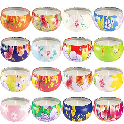 16 Pack 2.5oz Ladies Scented Candle Flower Set - Unique Decorative Gifts for Home, Women's Day, Birthdays, Bridesmaids, An...