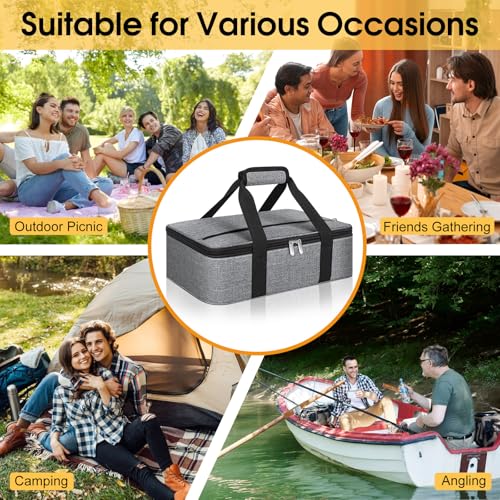 MIAOJIE Insulated Casserole Carrier, Portable Casserole Carrier for Hot or Cold Food Lunch Tote Warmer or Cooler Bag, Lasa...