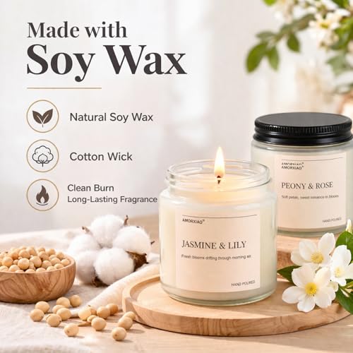 Scented Candles Gift Set, 8 Pack Soy Wax Candles for Home, Floral Fresh Aromatherapy Scents for Women, Birthday, Mother's Day