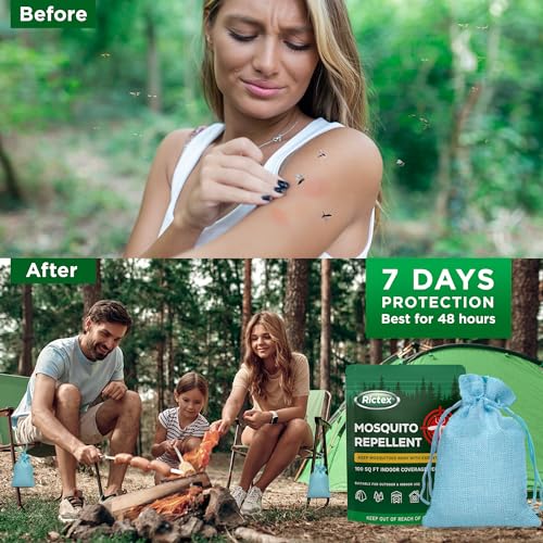 Mosquito Repellent Outdoor Patio & Yard: Natural Citronella & Peppermint Oil Pouches – Safe for Kids & Pets – Essential Oi...