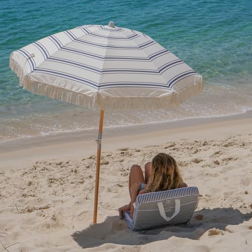 SUNNYLiFE Lightweight Beach Chair — 6-Position Reclining Beach Chair for Adults, Multi-Position Folding, 300D Polyester, S...