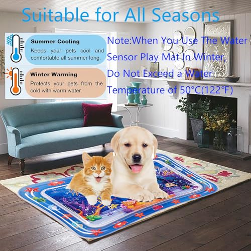 NLAIKE 2 Pieces Upgraded Thickened Cat Water Mat,Interactive Cat Toy for Indoor Cats to Exercise, Hunting,Swatting, Anti-S...