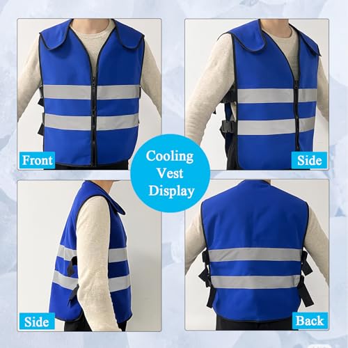 VVHOOY Cooling Vest for Men&Women,Reflective Ice Vest with 20 PCS Reusable Ice Packs,Adjustable Cool Jacket for Motorcycl...