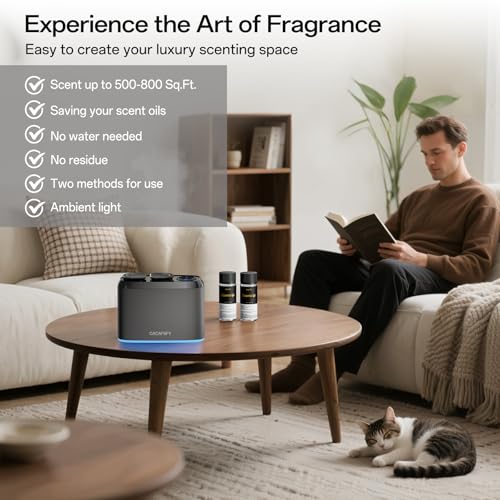 Waterless Scent Diffuser,Two 50ml Hotel Scent Oils Included-Whole House Air Freshener-Scent Diffusers for Home,Office,Esse...