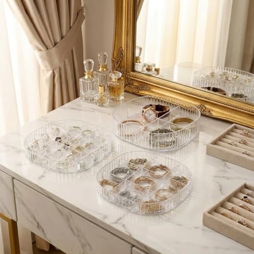 HALAFE Jewelry Box, 3-Layer Acrylic Jewelry Organizer with Handle, Clear Jewelry Boxes for Women Girls, Make up Organizer,...