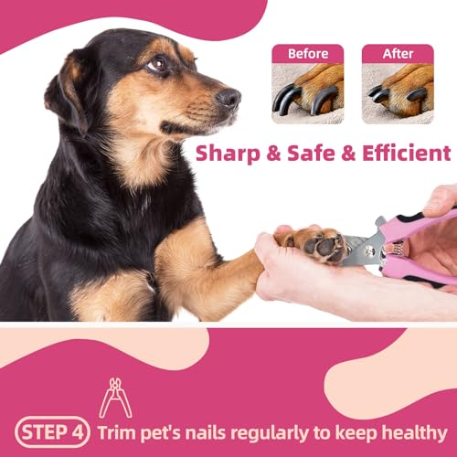 KUEIOX Pet Grooming Kit - 7 PCS Deshedding Brush Set with Slicker, Undercoat Rake, Bath Brush & Nail Clipper for Short & L...