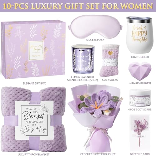 Mothers Day Birthday Gifts for Women Self Care Package Get Well Soon Gift Baskets, Thinking of You Sympathy Spa Gift Set ...