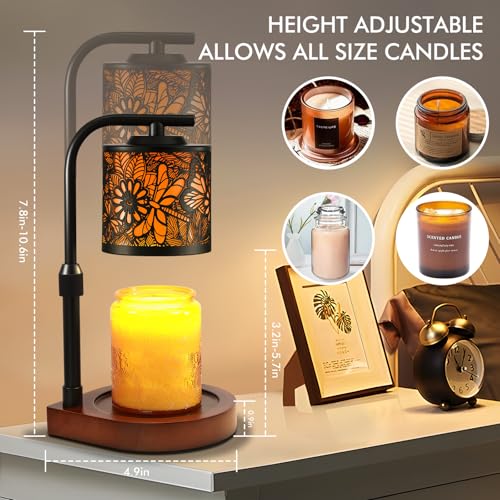Maromamix Candle Warmer Lamp with Timer & Dimmer- Electric Wax Melt Warmer with Adjustable Height for Scented Candles, Hom...
