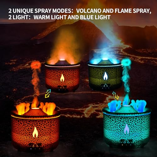 BOHOFAM Aroma Essential Oil Diffuser 360 ML,Volcano and Flame Diffuser/Humidifier,give1.76 oz Hotel Collection Essential O...