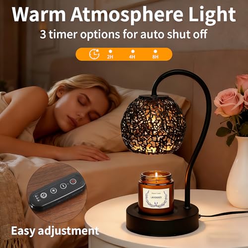 Saertiloki Earth Candle Warmer Lamp with Timer Dimmable, Home Decor & Gifts for Mom Women Wife, Safe Flameless Candle Warm...