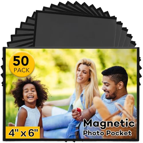 YixangDD 50 Pack Magnetic Picture Frame, 4 x 6 Inches Fridge Magnetic Photo Frames, Magnetic Photo Frames for Refrigerato...