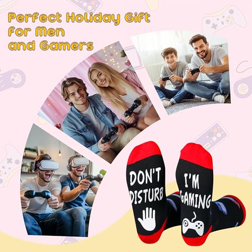 Kelool Do Not Disturb I'm Gaming Socks,Men Gifts for Men Teen Boys Dad Son Kid St Patricks Day Father Mothers Day Socks Gifts