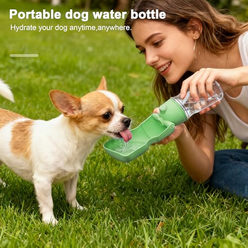 Dog Water Bottle, Portable Leak-Proof Water Dispenser with Drinking Bowl for Dogs and Cats, Travel Puppy Fountain Pet Wate...
