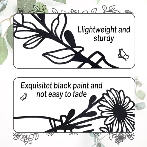 Zzbakress 3 Piece Metal Flowers and Vases Wall Decoration Minimalist Art Wall Sculpture Daffodils Chrysanthemum Eucalyptus...
