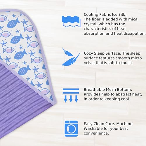 NWK Pet Cooling Mat -Q-Max>0.345 Ice Silk Cooling Mat for Dogs & Cats Portable & Washable Pet Cooling Blanket, Car Seats, ...