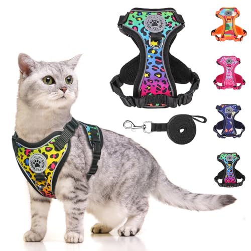 BEAUTYZOO Cat Harness and Leash for Walking, Escape Proof Soft Adjustable Vest Harnesses for Small Cats Kittens, Easy Cont...