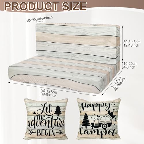HunnmingRe 6 Pcs Rv Dinette Cushion Covers Stretch Washable Rv Dinette Cushion Covers Camper Accessories for Camper Car Be...