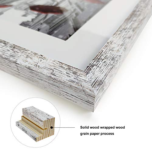 Finefrarm 12x12 Frame Matted to Display 8x8 Photos with Mat or 12 x 12 Pictures Without Mat Rustic Photo Frames Wall Art f...