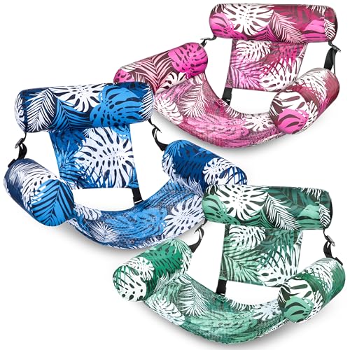 SLOOSH Pool Floats Chairs Adult, 3 Packs Inflatable Lounge Chairs,Blow up Pool Noodles Floats for Adults,Water Floating fo...