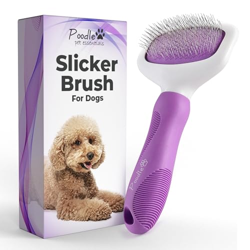 Poodle Pet Slicker Brush - For Dogs, Cats, Rabbits - Matted/Loose Fur, Knots - Suitable for Doodle/Goldendoodle Grooming a...