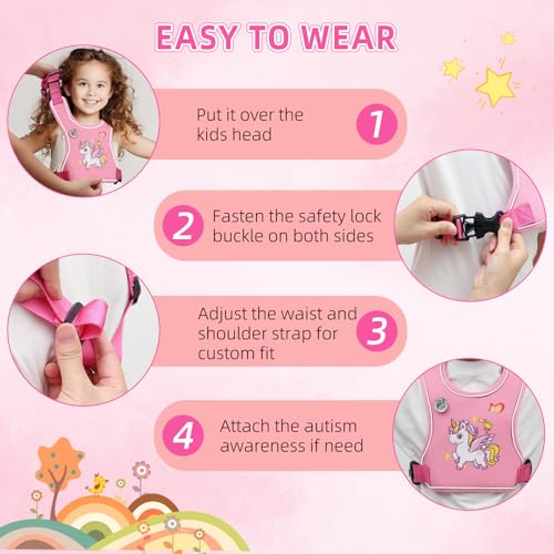 Safety Walking Harness with Light Reflector for Autism, Special Needs Child (3-6 yrs), Vest Harness with Grab Handle and R...