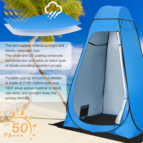 UMIKOOL DIRECT Pop Up Shower Tent, Outdoor Privacy Tent with Removable Bottom, Removable Rain Cover & Windows, Camping Toi...