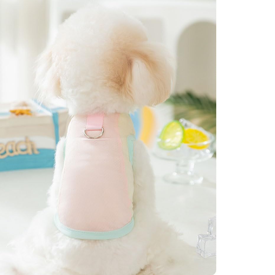 Dog Shirt with D-Ring, Sun Protection Summer Pet Clothes for Small Dogs Boy Girl Dog Cooling Vest Summer T-Shirt Puppy Sle...