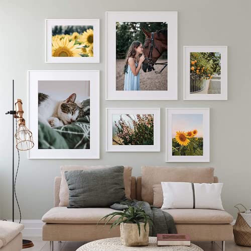 upsimples 4x6 Picture Frame Set of 10, Display Pictures 3.5x5 with Mat or 4x6 Without, Multi Photo Frames Collage for Wall...