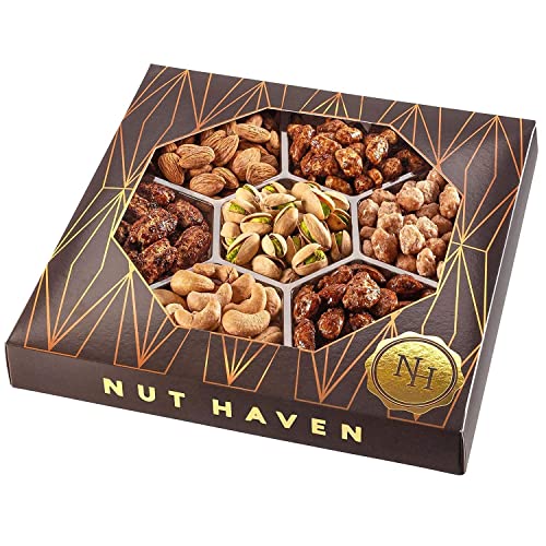 Mothers Day Nuts Gift Basket - Assortment of Sweet & Roasted Salted Gourmet Nuts - Food Gift Box for Mom, Her, Wife, Chris...