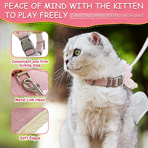 Cat Harness and Leash Set Escape Proof Travel Cat Harness for Small Cat and Large Cat Blue Color Junsirs