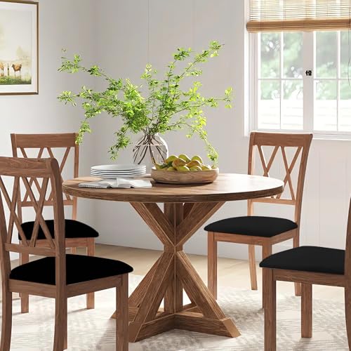 Gute Chair Seat Covers, Dining Room Chair Seat Covers with Ties,Removable Washable Dining Chair Covers Anti-Dust Dining Ro...