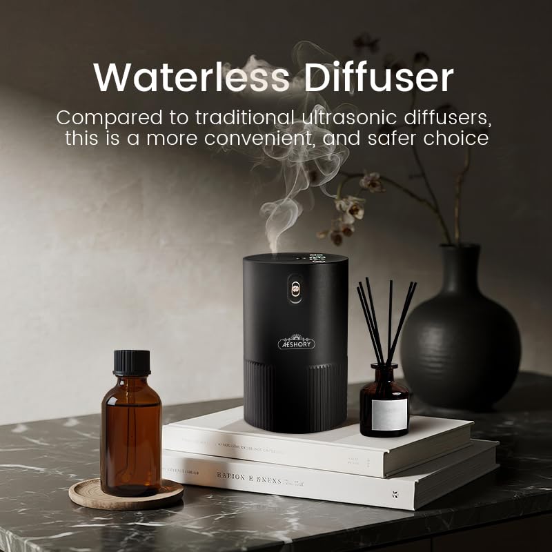 Waterless Diffuser for Essential Oil, Car Diffsuer, Aluminum Alloy & Fabric, 0.33 Fl Oz/ 10mL, Waterless Diffusers, Scent ...