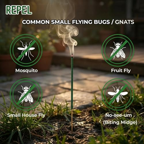KICKOUTOR® Mosquito Repellent Outdoor Patio 120 PCS Citronella Oil Mosquito Incense Sticks Natural Organic Mosquito Barrie...