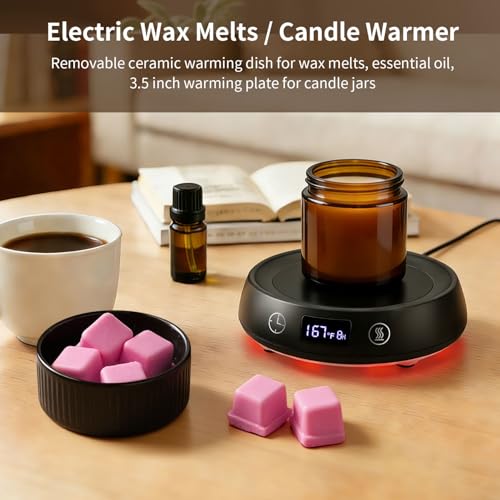 Lyty 4-in-1 Wax Melt Warmer, Candle Warmer with Delay Start Timer, Fragrance Scented Wax Melter Wax Cube Warmer with 3 Col...