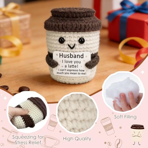 Jettryran Birthday Gifts for Husband from Wife to My Husband Birthday Gift Handmade Croche Coffee for Men Wedding for Him ...
