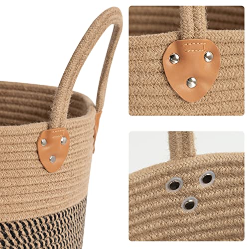 CHICVITA Wicker Laundry Basket With Handles, Storage Baskets for Decor, Rope Basket for Blankets, Toys, Clothes, Shoes, Pl...