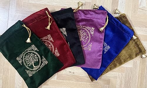 Indian Consigners Soft Velvet Pouch for Tarot, Altar, Rune, Gift, Crystal, jewelry Wrap Bags for Precious, Sacred and Spir...