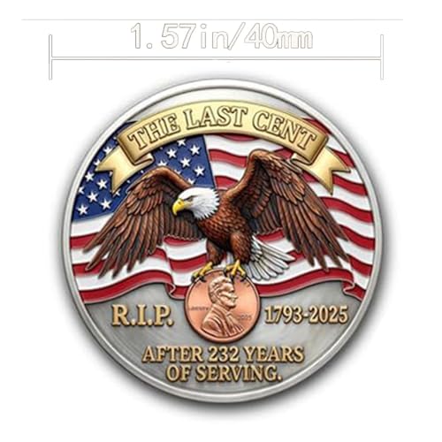 5PCS The Last Cent Legacy Collection Commemorative Coin,Patriotic Eagle Design, Collector Keepsake Gifts, Non-Currency Dis...