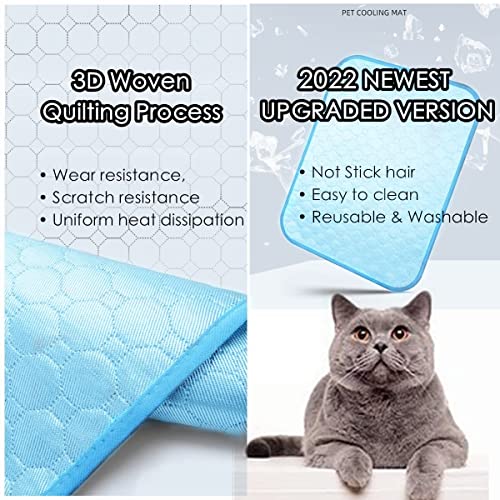 SOMOYA Dog Self Cooling Mat Pet Washable Cooling Pads Blanket Sleeping Kennel Mat,Ice Silk Sleep Mat Pad Non-Toxic Breatha...