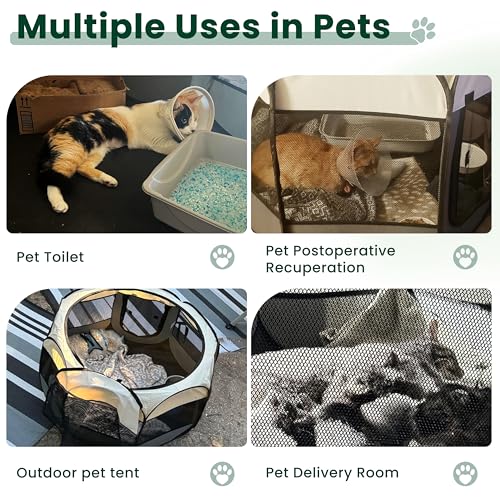 Love's cabin Pet Puppy Dog Playpen, Small Dog Tent Crates Cage Indoor/Outdoor, Portable Playpen for Cat, Foldable Pop Up D...