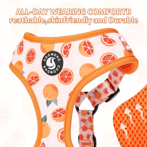 Dog Cat Harness and Leash Set, Puppia Soft Mesh Padded and Adjustable Puppy Vest Cute Dog Clothes Escape Proof Easy Walk P...