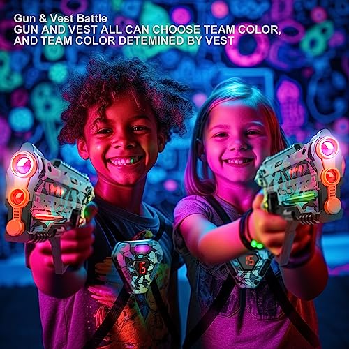 Laser Tag Set of 2, Lazer Tag Game for Kids Indoor & Outdoor Play, Gift Ideas for Kids Teens and Adults, Cool Toys for Tee...