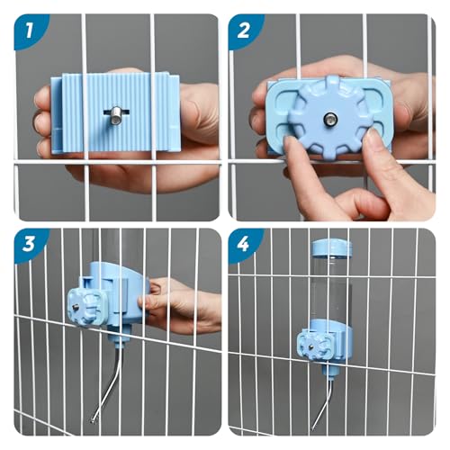 Vannon Top Fill Small Animal Water Dispenser for Cage, 23oz Auto Feeding Crate Water Bottle for Rabbit, Chinchilla, Ferre...