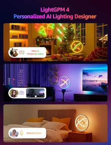 Lepro TB1 AI Smart Table Lamp, RGB+IC Addressable Color Changing Desk Light Alexa Google Home Enable, Music Sync, DIY Endl...