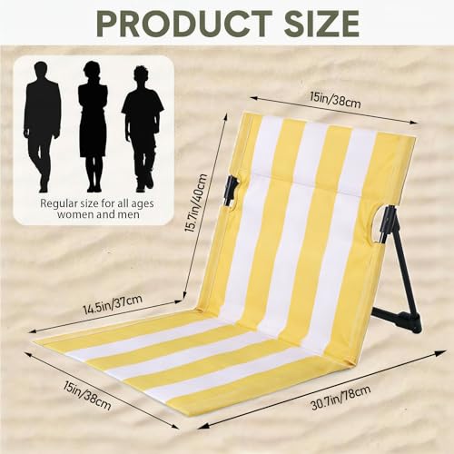 Verveens Stripes Foldable Pool Chair,Ultra-Light Portable Beach Chair with Carry Bag for Sunbathing Swimming Poolside Picn...