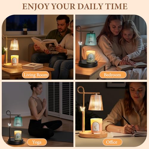 IvvaHholao Candle Warmer Lamp with Timer Dimmer, Adjustable Height Wax Warmer Lamp for Jar Candle, Wax Melter House Warmin...
