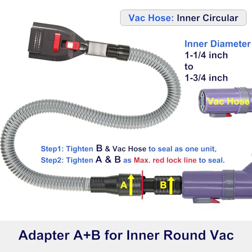 Kodahome Dog Brush Vacuum Attachment with 1"-1.75" Universal Adapters for Vacuum Cleaners, Pet Hair Shedding Grooming Tool...
