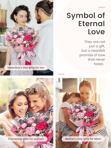 Polylove Flowers for Delivery Prime Forever Flowers Bouquet Preserved Roses Bouquet Flower Gift for Women Wife Mother Day ...