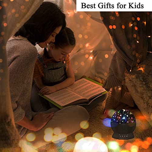 Night Light for Kids,Boys Toys for 3 4 5 6 7 8 Year Old Boys,Star Projector 360 Degree Rotation - 4 LED Bulbs 16 Light Col...